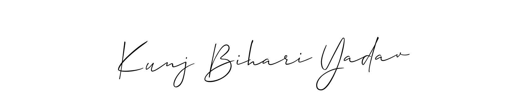 Use a signature maker to create a handwritten signature online. With this signature software, you can design (Allison_Script) your own signature for name Kunj Bihari Yadav. Kunj Bihari Yadav signature style 2 images and pictures png