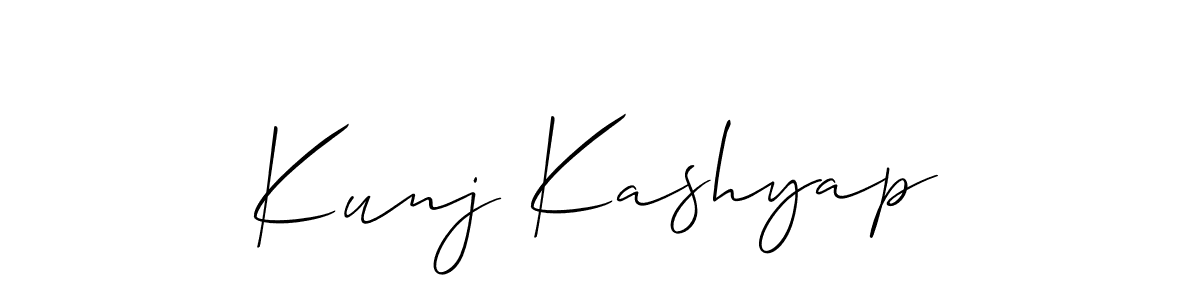 if you are searching for the best signature style for your name Kunj Kashyap. so please give up your signature search. here we have designed multiple signature styles  using Allison_Script. Kunj Kashyap signature style 2 images and pictures png