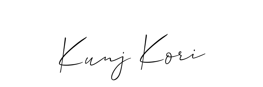 Design your own signature with our free online signature maker. With this signature software, you can create a handwritten (Allison_Script) signature for name Kunj Kori. Kunj Kori signature style 2 images and pictures png