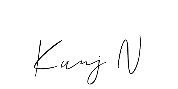 if you are searching for the best signature style for your name Kunj N. so please give up your signature search. here we have designed multiple signature styles  using Allison_Script. Kunj N signature style 2 images and pictures png