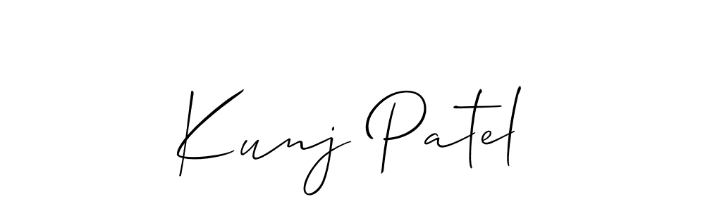 Make a beautiful signature design for name Kunj Patel. With this signature (Allison_Script) style, you can create a handwritten signature for free. Kunj Patel signature style 2 images and pictures png