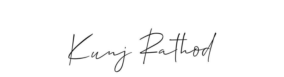 if you are searching for the best signature style for your name Kunj Rathod. so please give up your signature search. here we have designed multiple signature styles  using Allison_Script. Kunj Rathod signature style 2 images and pictures png