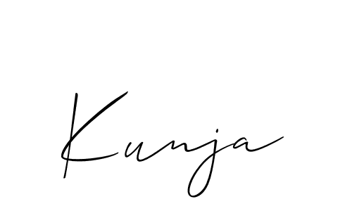 Make a beautiful signature design for name Kunja. With this signature (Allison_Script) style, you can create a handwritten signature for free. Kunja signature style 2 images and pictures png