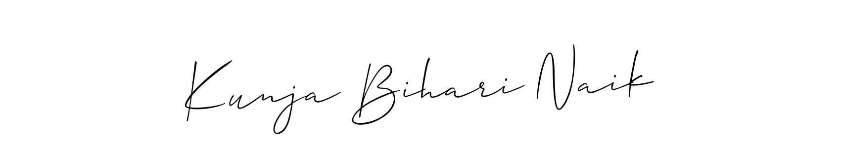 Use a signature maker to create a handwritten signature online. With this signature software, you can design (Allison_Script) your own signature for name Kunja Bihari Naik. Kunja Bihari Naik signature style 2 images and pictures png