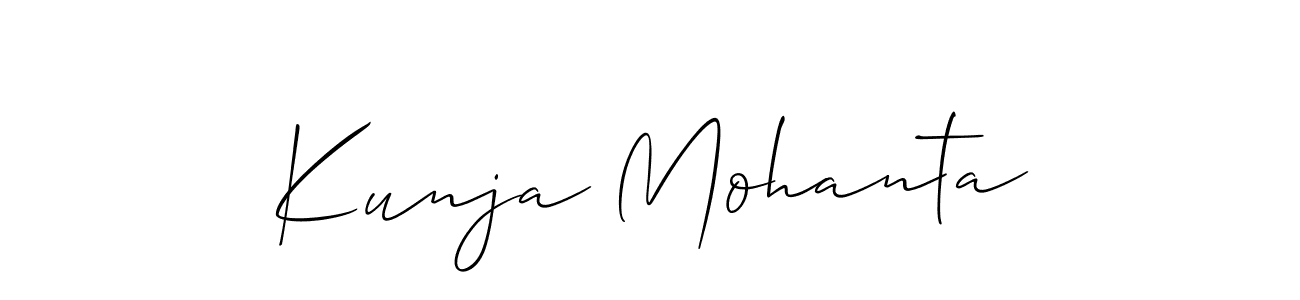 It looks lik you need a new signature style for name Kunja Mohanta. Design unique handwritten (Allison_Script) signature with our free signature maker in just a few clicks. Kunja Mohanta signature style 2 images and pictures png