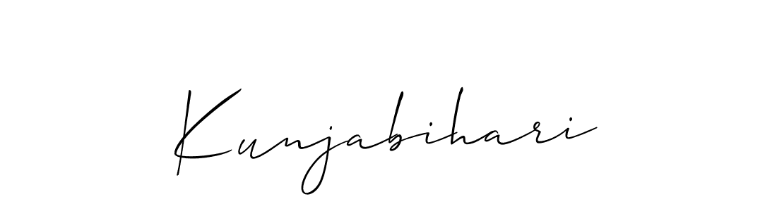 The best way (Allison_Script) to make a short signature is to pick only two or three words in your name. The name Kunjabihari include a total of six letters. For converting this name. Kunjabihari signature style 2 images and pictures png