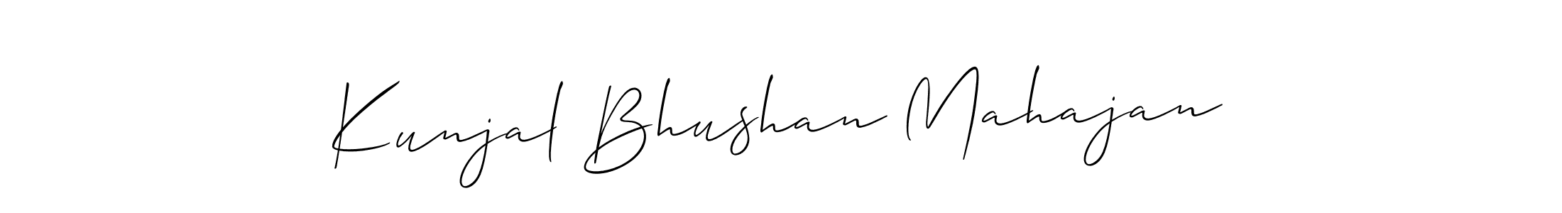 How to make Kunjal Bhushan Mahajan name signature. Use Allison_Script style for creating short signs online. This is the latest handwritten sign. Kunjal Bhushan Mahajan signature style 2 images and pictures png