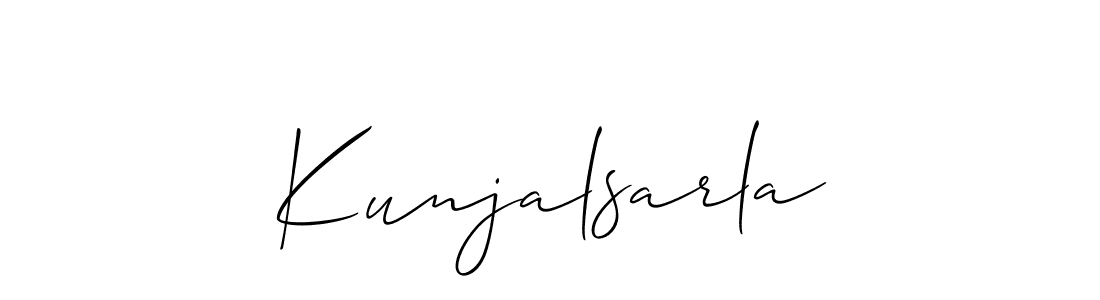 How to Draw Kunjalsarla signature style? Allison_Script is a latest design signature styles for name Kunjalsarla. Kunjalsarla signature style 2 images and pictures png