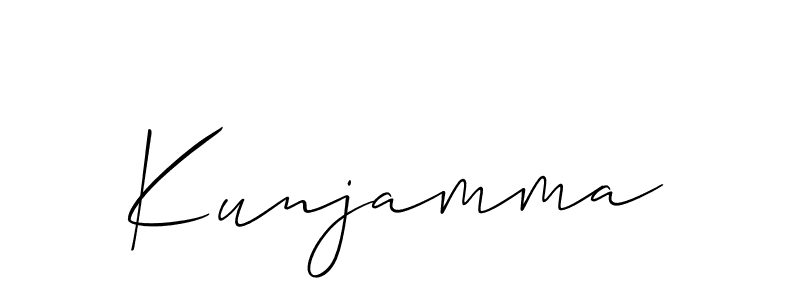 Create a beautiful signature design for name Kunjamma. With this signature (Allison_Script) fonts, you can make a handwritten signature for free. Kunjamma signature style 2 images and pictures png