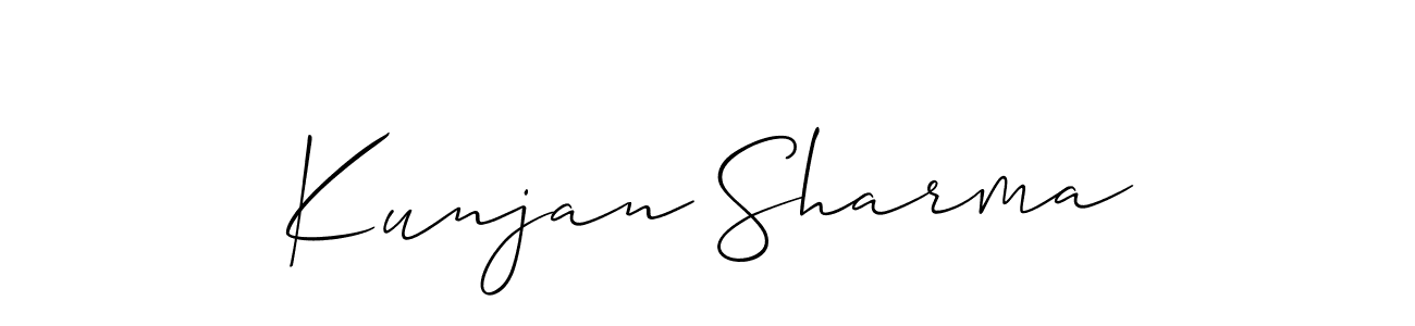 Make a beautiful signature design for name Kunjan Sharma. With this signature (Allison_Script) style, you can create a handwritten signature for free. Kunjan Sharma signature style 2 images and pictures png