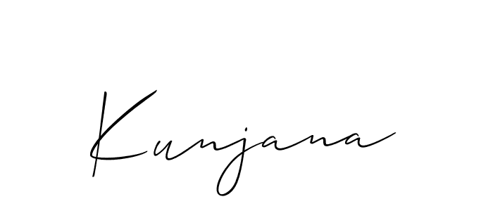 The best way (Allison_Script) to make a short signature is to pick only two or three words in your name. The name Kunjana include a total of six letters. For converting this name. Kunjana signature style 2 images and pictures png