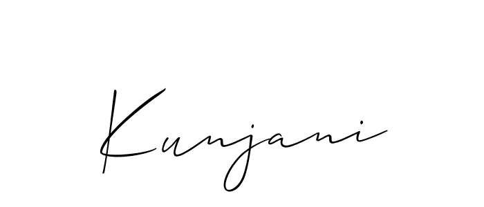 Allison_Script is a professional signature style that is perfect for those who want to add a touch of class to their signature. It is also a great choice for those who want to make their signature more unique. Get Kunjani name to fancy signature for free. Kunjani signature style 2 images and pictures png