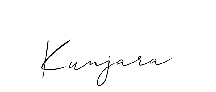 The best way (Allison_Script) to make a short signature is to pick only two or three words in your name. The name Kunjara include a total of six letters. For converting this name. Kunjara signature style 2 images and pictures png