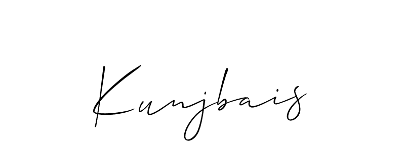 if you are searching for the best signature style for your name Kunjbais. so please give up your signature search. here we have designed multiple signature styles  using Allison_Script. Kunjbais signature style 2 images and pictures png