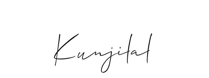 Also we have Kunjilal name is the best signature style. Create professional handwritten signature collection using Allison_Script autograph style. Kunjilal signature style 2 images and pictures png