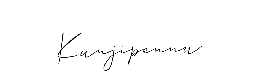 if you are searching for the best signature style for your name Kunjipennu. so please give up your signature search. here we have designed multiple signature styles  using Allison_Script. Kunjipennu signature style 2 images and pictures png