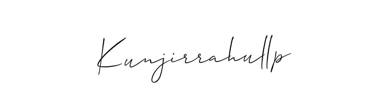 It looks lik you need a new signature style for name Kunjirrahullp. Design unique handwritten (Allison_Script) signature with our free signature maker in just a few clicks. Kunjirrahullp signature style 2 images and pictures png