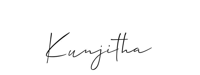 if you are searching for the best signature style for your name Kunjitha. so please give up your signature search. here we have designed multiple signature styles  using Allison_Script. Kunjitha signature style 2 images and pictures png