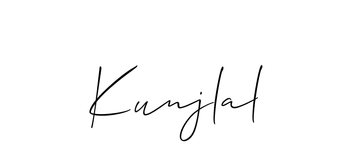 Allison_Script is a professional signature style that is perfect for those who want to add a touch of class to their signature. It is also a great choice for those who want to make their signature more unique. Get Kunjlal name to fancy signature for free. Kunjlal signature style 2 images and pictures png