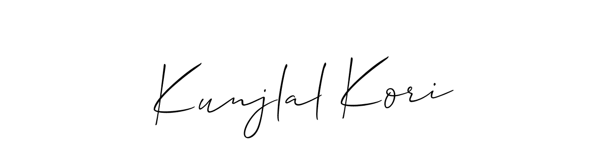 Similarly Allison_Script is the best handwritten signature design. Signature creator online .You can use it as an online autograph creator for name Kunjlal Kori. Kunjlal Kori signature style 2 images and pictures png