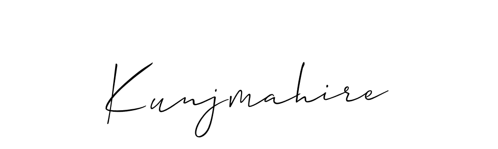 It looks lik you need a new signature style for name Kunjmahire. Design unique handwritten (Allison_Script) signature with our free signature maker in just a few clicks. Kunjmahire signature style 2 images and pictures png