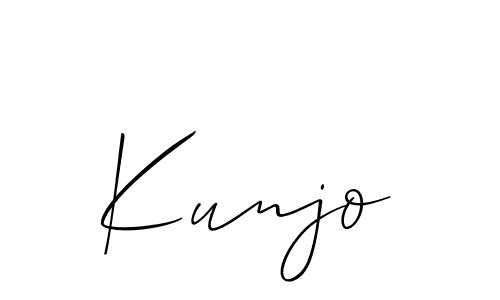 Make a beautiful signature design for name Kunjo. With this signature (Allison_Script) style, you can create a handwritten signature for free. Kunjo signature style 2 images and pictures png