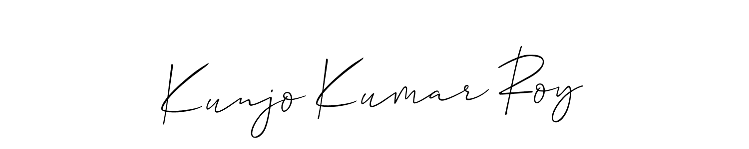 Allison_Script is a professional signature style that is perfect for those who want to add a touch of class to their signature. It is also a great choice for those who want to make their signature more unique. Get Kunjo Kumar Roy name to fancy signature for free. Kunjo Kumar Roy signature style 2 images and pictures png