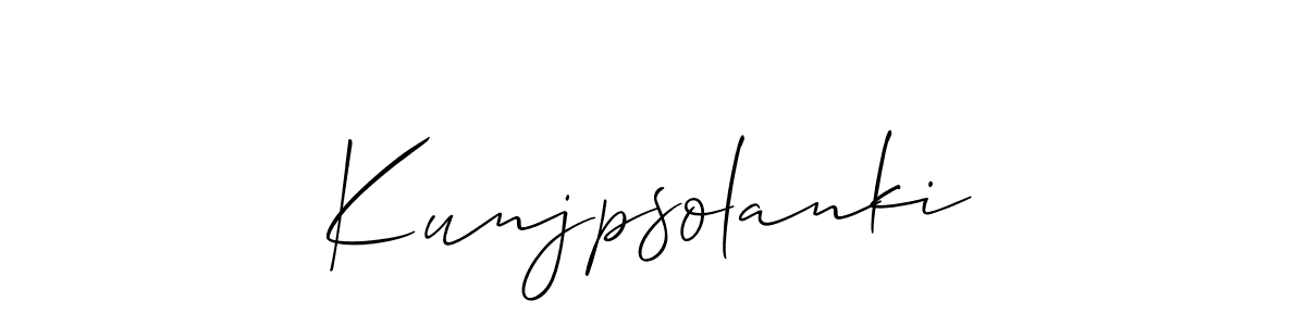 Also You can easily find your signature by using the search form. We will create Kunjpsolanki name handwritten signature images for you free of cost using Allison_Script sign style. Kunjpsolanki signature style 2 images and pictures png