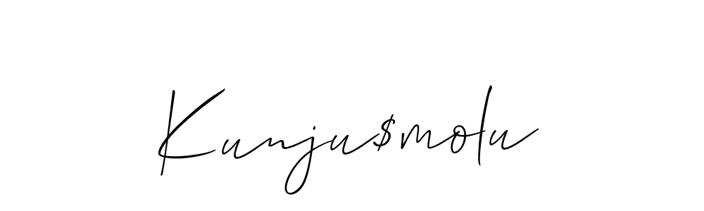 Use a signature maker to create a handwritten signature online. With this signature software, you can design (Allison_Script) your own signature for name Kunju$molu. Kunju$molu signature style 2 images and pictures png