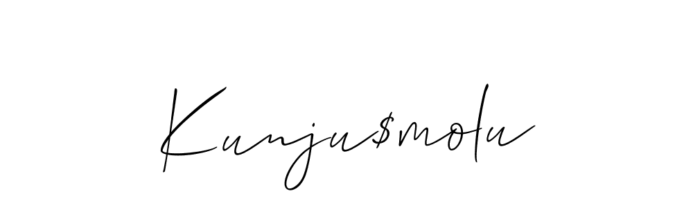 Also You can easily find your signature by using the search form. We will create Kunju$molu name handwritten signature images for you free of cost using Allison_Script sign style. Kunju$molu signature style 2 images and pictures png