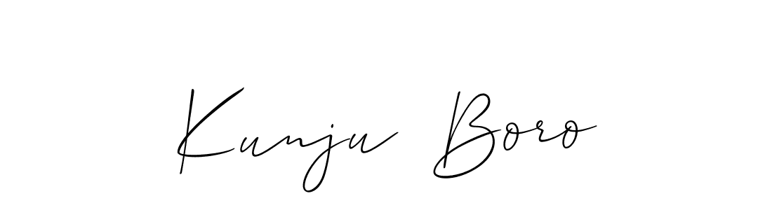 Create a beautiful signature design for name Kunju  Boro. With this signature (Allison_Script) fonts, you can make a handwritten signature for free. Kunju  Boro signature style 2 images and pictures png