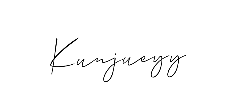 How to make Kunjueyy name signature. Use Allison_Script style for creating short signs online. This is the latest handwritten sign. Kunjueyy signature style 2 images and pictures png