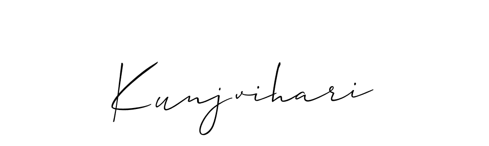 The best way (Allison_Script) to make a short signature is to pick only two or three words in your name. The name Kunjvihari include a total of six letters. For converting this name. Kunjvihari signature style 2 images and pictures png