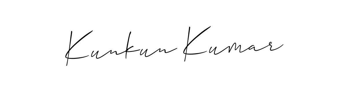 Check out images of Autograph of Kunkun Kumar name. Actor Kunkun Kumar Signature Style. Allison_Script is a professional sign style online. Kunkun Kumar signature style 2 images and pictures png