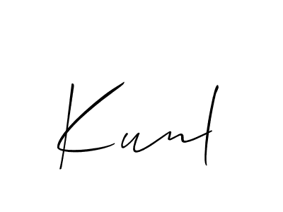 Use a signature maker to create a handwritten signature online. With this signature software, you can design (Allison_Script) your own signature for name Kunl. Kunl signature style 2 images and pictures png