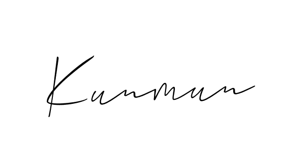 It looks lik you need a new signature style for name Kunmun. Design unique handwritten (Allison_Script) signature with our free signature maker in just a few clicks. Kunmun signature style 2 images and pictures png