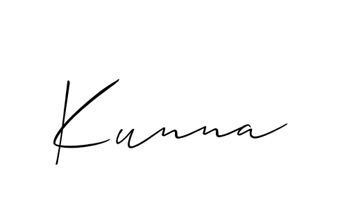 The best way (Allison_Script) to make a short signature is to pick only two or three words in your name. The name Kunna include a total of six letters. For converting this name. Kunna signature style 2 images and pictures png