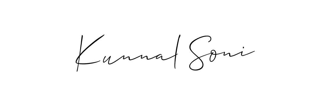 Best and Professional Signature Style for Kunnal Soni. Allison_Script Best Signature Style Collection. Kunnal Soni signature style 2 images and pictures png