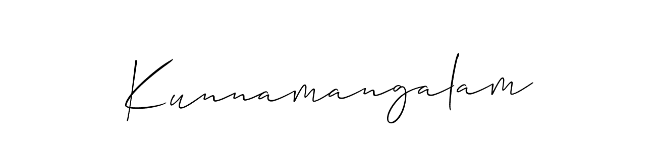 if you are searching for the best signature style for your name Kunnamangalam. so please give up your signature search. here we have designed multiple signature styles  using Allison_Script. Kunnamangalam signature style 2 images and pictures png