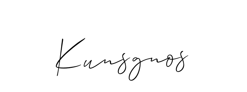 Design your own signature with our free online signature maker. With this signature software, you can create a handwritten (Allison_Script) signature for name Kunsgnos. Kunsgnos signature style 2 images and pictures png