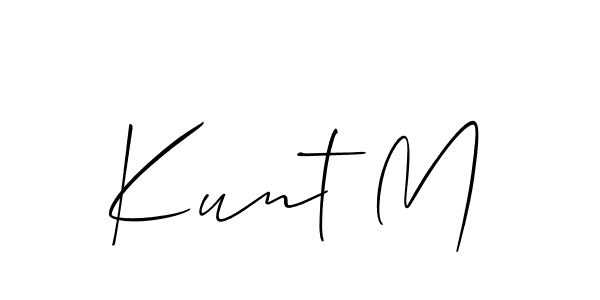 It looks lik you need a new signature style for name Kunt M. Design unique handwritten (Allison_Script) signature with our free signature maker in just a few clicks. Kunt M signature style 2 images and pictures png