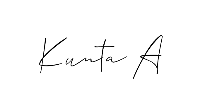 How to make Kunta A signature? Allison_Script is a professional autograph style. Create handwritten signature for Kunta A name. Kunta A signature style 2 images and pictures png