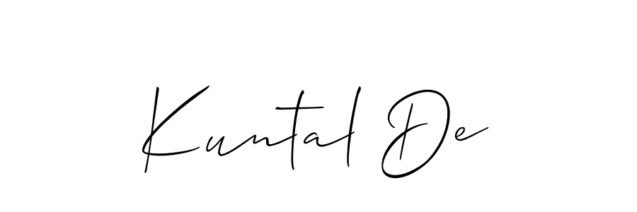 Make a short Kuntal De signature style. Manage your documents anywhere anytime using Allison_Script. Create and add eSignatures, submit forms, share and send files easily. Kuntal De signature style 2 images and pictures png