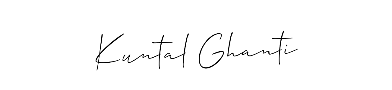 Allison_Script is a professional signature style that is perfect for those who want to add a touch of class to their signature. It is also a great choice for those who want to make their signature more unique. Get Kuntal Ghanti name to fancy signature for free. Kuntal Ghanti signature style 2 images and pictures png
