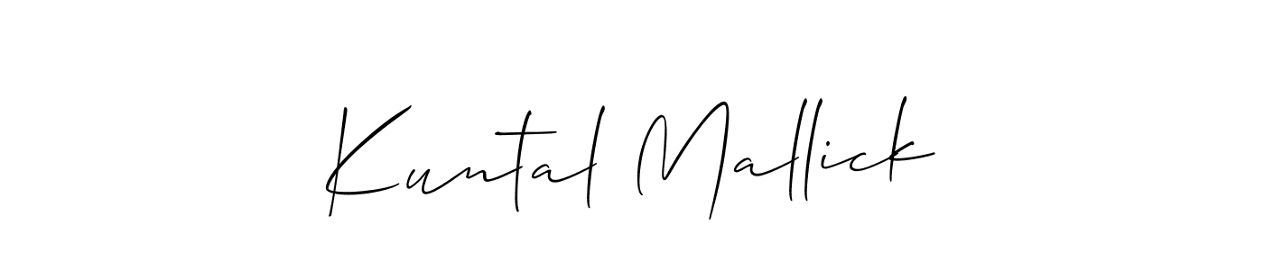 You should practise on your own different ways (Allison_Script) to write your name (Kuntal Mallick) in signature. don't let someone else do it for you. Kuntal Mallick signature style 2 images and pictures png