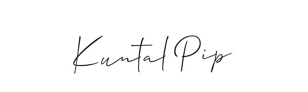 if you are searching for the best signature style for your name Kuntal Pip. so please give up your signature search. here we have designed multiple signature styles  using Allison_Script. Kuntal Pip signature style 2 images and pictures png