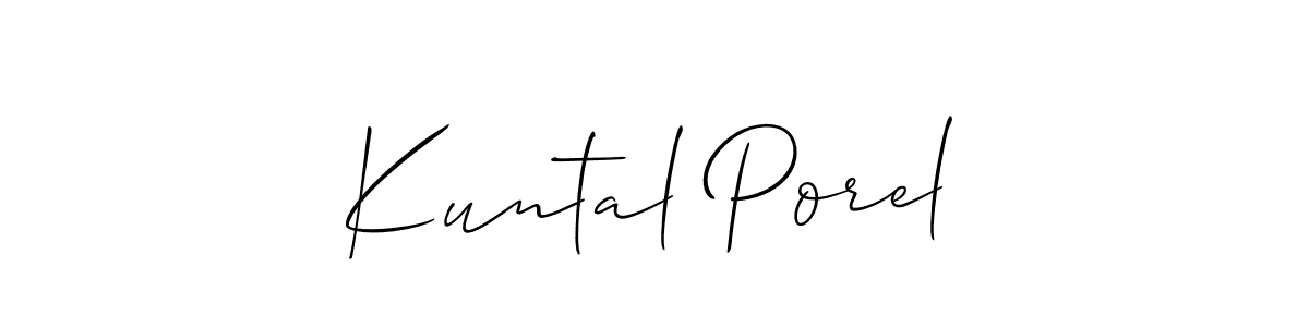 How to make Kuntal Porel signature? Allison_Script is a professional autograph style. Create handwritten signature for Kuntal Porel name. Kuntal Porel signature style 2 images and pictures png