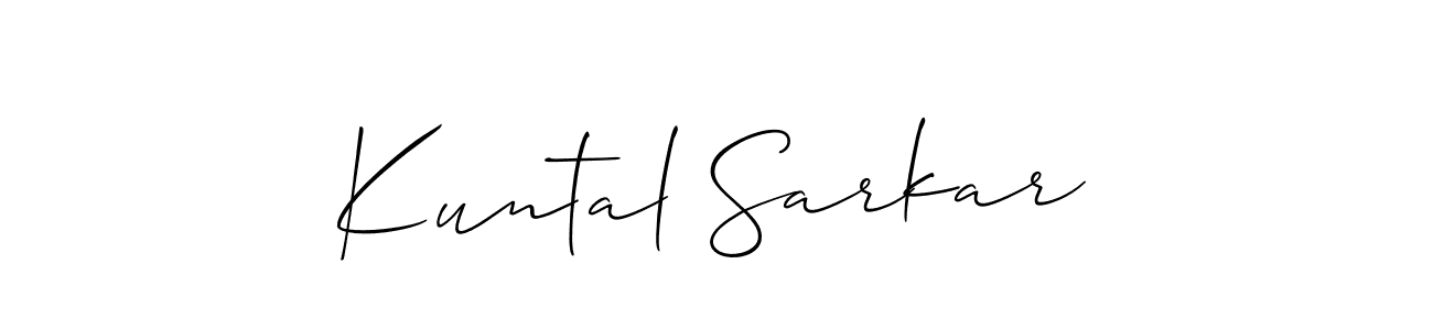 How to make Kuntal Sarkar name signature. Use Allison_Script style for creating short signs online. This is the latest handwritten sign. Kuntal Sarkar signature style 2 images and pictures png