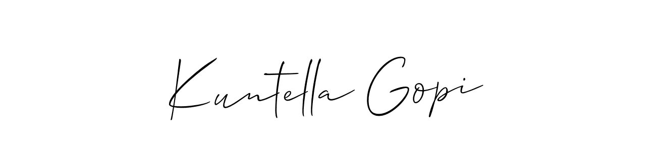 Use a signature maker to create a handwritten signature online. With this signature software, you can design (Allison_Script) your own signature for name Kuntella Gopi. Kuntella Gopi signature style 2 images and pictures png