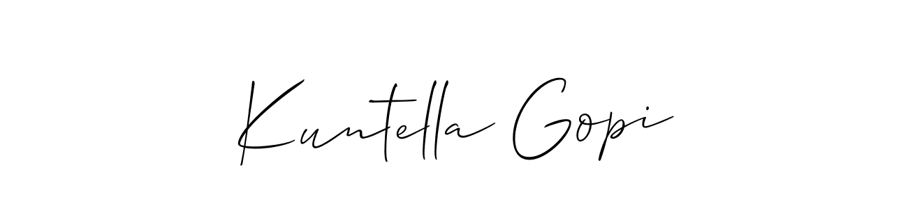 Also we have Kuntella Gopi name is the best signature style. Create professional handwritten signature collection using Allison_Script autograph style. Kuntella Gopi signature style 2 images and pictures png